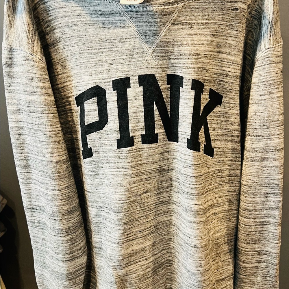 Gray PINK Sweatshirt with Hood